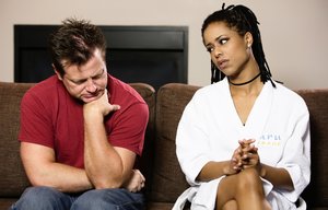 18 year old girl Katya spits out cum after virginity losing intercourse